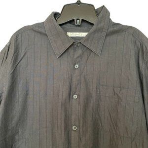 3 for 20$, Kenneth Cole Men 100% Cotton Black Stripe Button Up Shirt Size XL